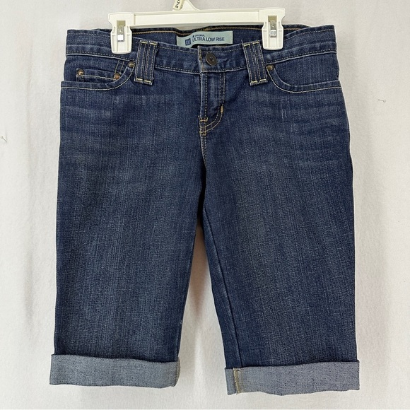 Gap Ultra Low Rise Bermuda Jean Shorts Womans Size 2 - Picture 1 of 14